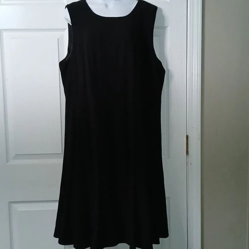 Calvin Klein Black Fit & Flare Knee Length Dress business career Sz 22W NWOT